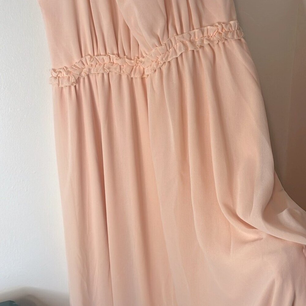 Lulu’s NWT Don't Let Go True Blush Halter Maxi Chiffon Prom Formal Dress Sz S - Picture 5 of 13